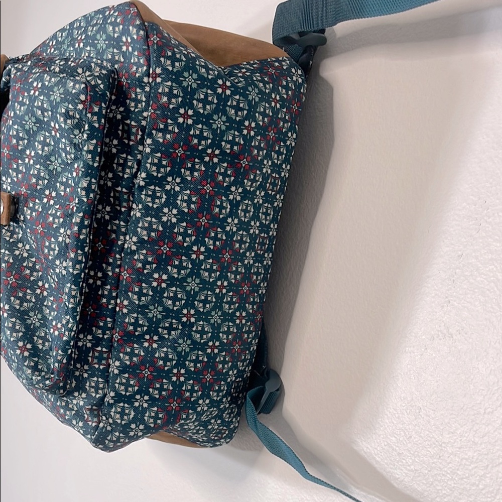 Roxy Blue and Brown Geometric Pattern Backpack EU… - image 4